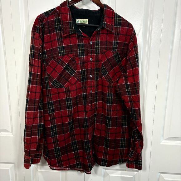 Haband Vintage Flannel Shirt, Men’s XXT Red Black Plaid Cottagecore Grunge - Picture 1 of 6